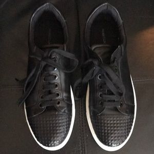 Rebecca Minkoff black leather studded sneakers